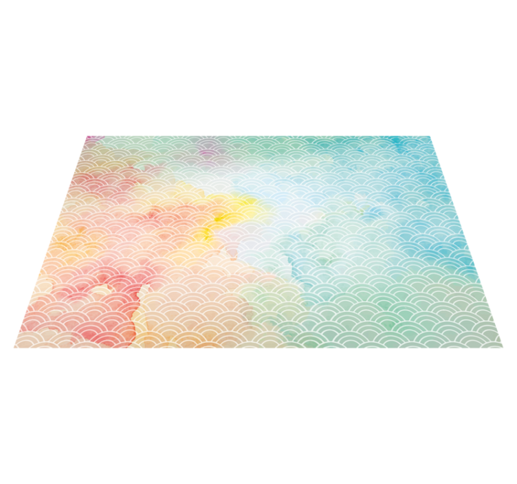 Pastel Wave Motif geometric vinyl carpet - TenStickers