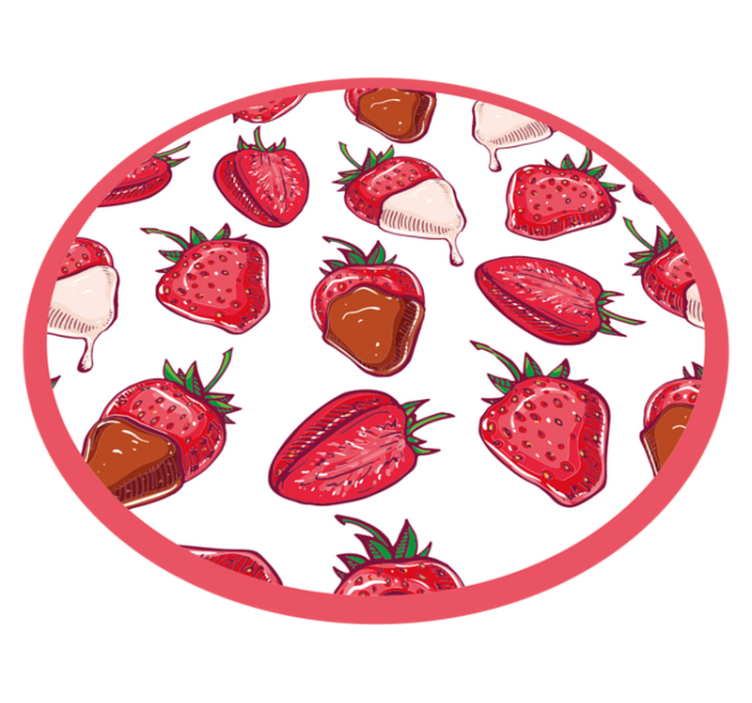 Sweet Strawberry Delight circular vinyl carpet - TenStickers
