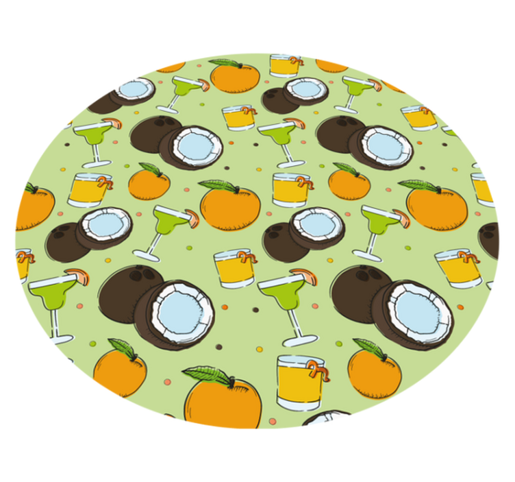 Coconut Cocktail Fun circular vinyl carpet - TenStickers