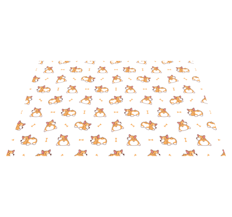Cute Corgi characters  kids vinyl carpet - TenStickers