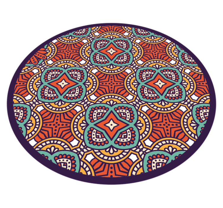 Colorful Geometric Harmony mandala vinyl carpet - TenStickers