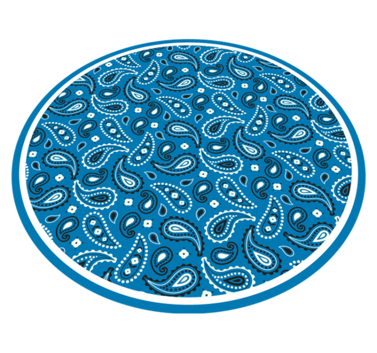 Blue printed Paisley ethnic vinyl carpet - TenStickers