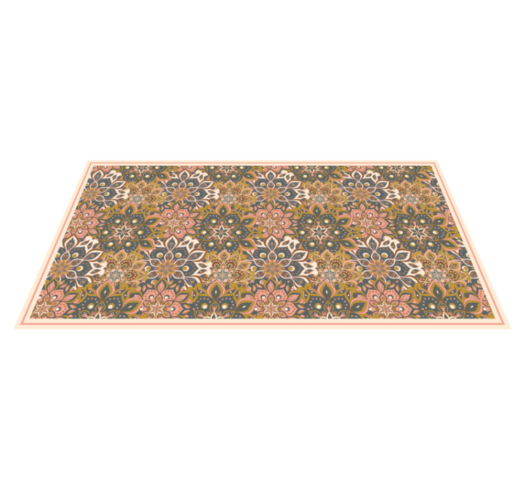 Botanical Emblem Sophistication mandala vinyl carpet - TenStickers