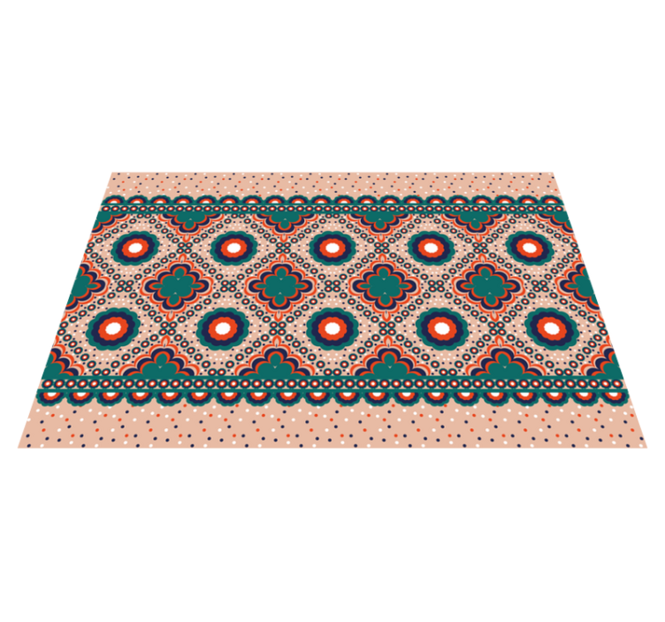 Bold Floral Motif ethnic vinyl carpet - TenStickers