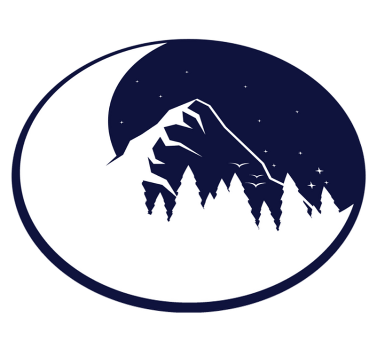 Mountain Moon View nature vinyl carpet - TenStickers