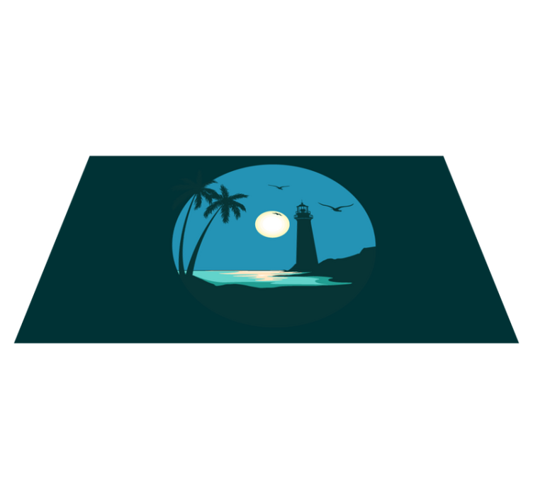 Coastal Lighthouse Scene nature vinyl carpet - TenStickers