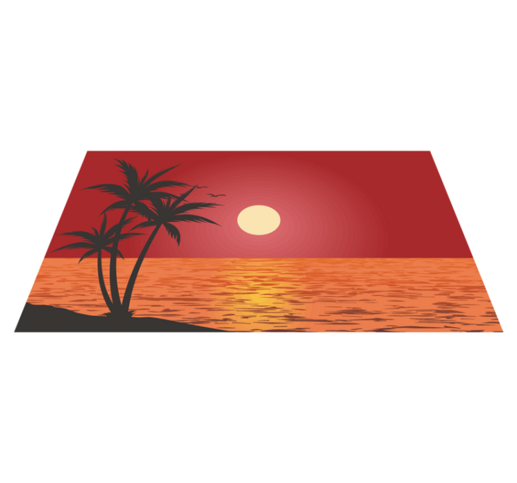 Tropical Sunset Landscape nature vinyl carpet - TenStickers