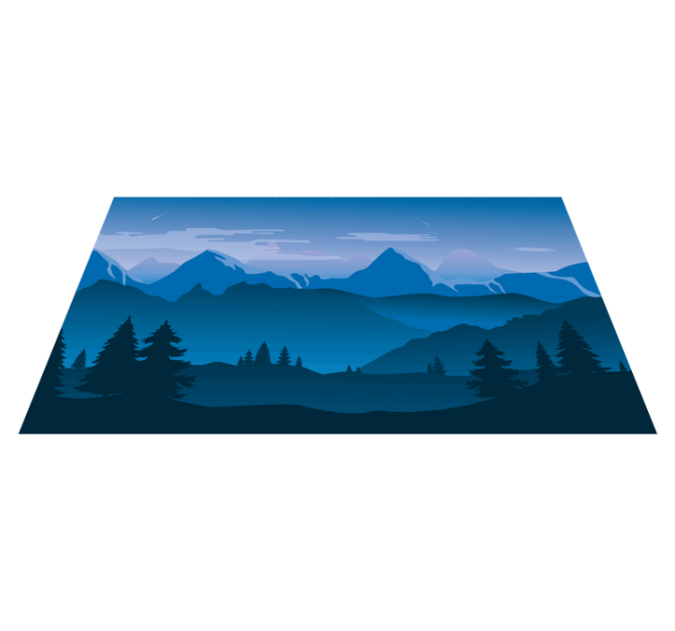 Mountain View Scene nature vinyl carpet - TenStickers
