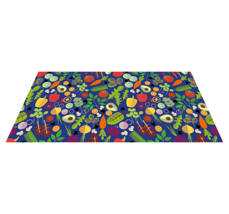 Vibrant Vegetable Pattern kitchen vinyl carpet - TenStickers