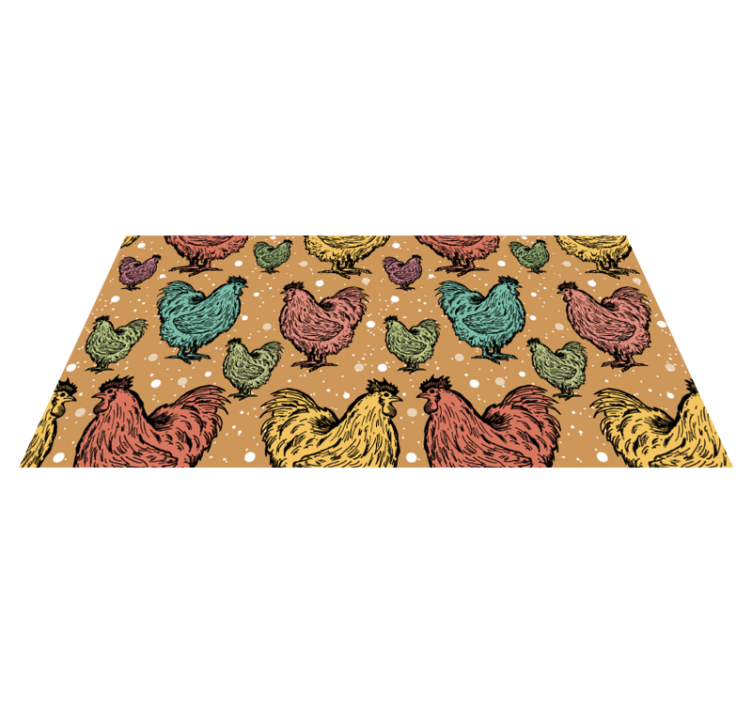 Charming Rooster Patterns animal vinyl carpet - TenStickers