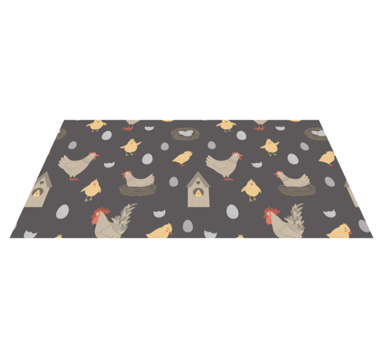 CHICKENS AND NESTS PATTERN nursery vinyl carpet - TenStickers