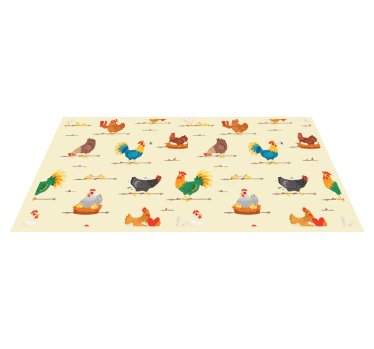 Colorful Chicken Patterns animal vinyl carpet - TenStickers