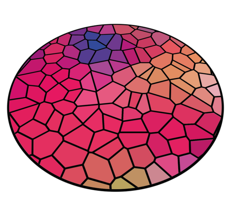 Lively Mosaic Composition circular vinyl carpet - TenStickers