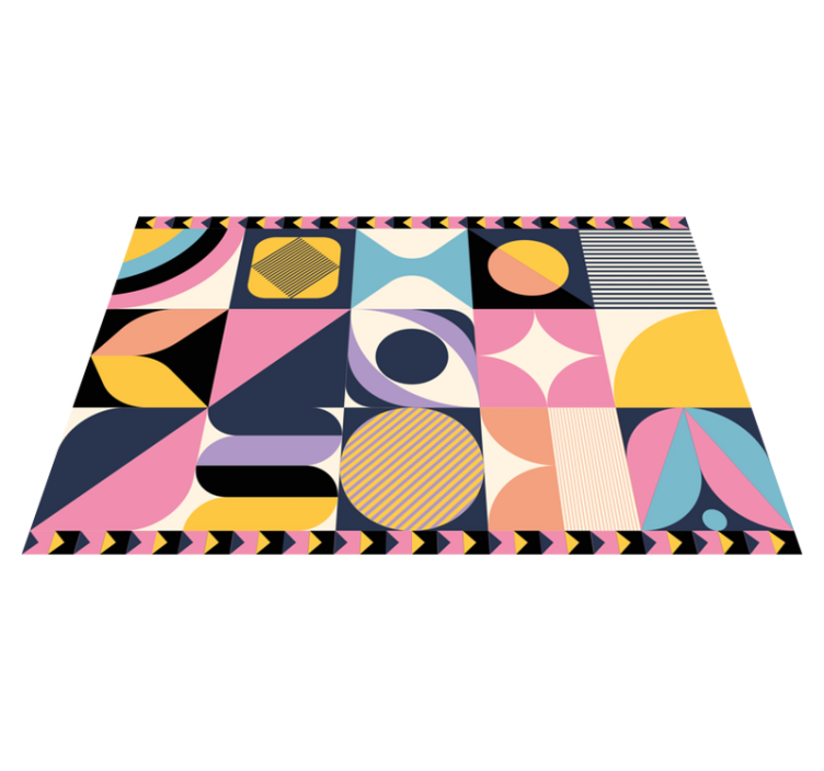 Geometric vinyl carpet in color segments - TenStickers