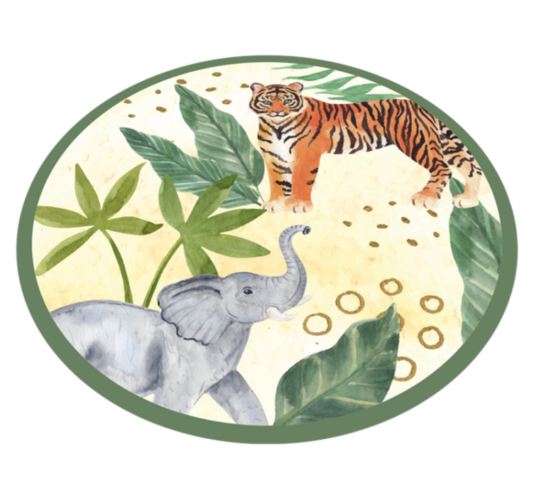 Tropical wildlife scene animal vinyl carpet - TenStickers