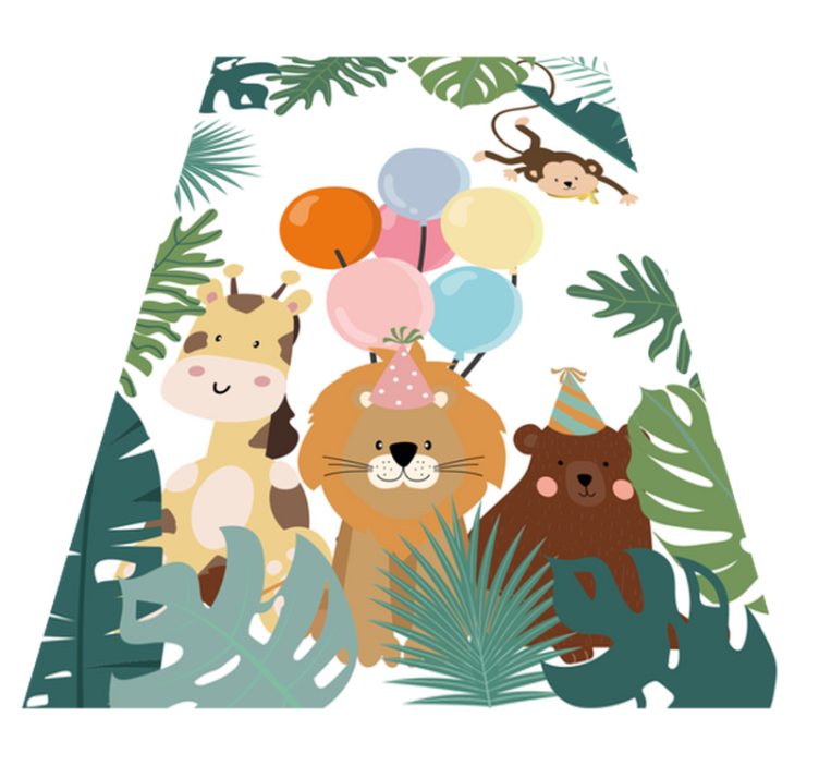 Safari Animal Celebration kids vinyl carpet - TenStickers