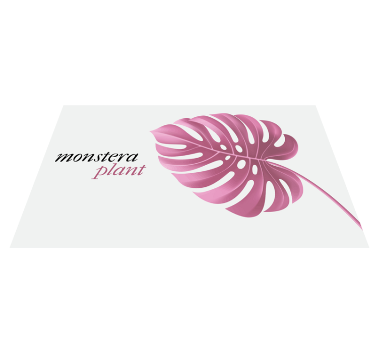 Pink monstera plant floral vinyl carpet - TenStickers