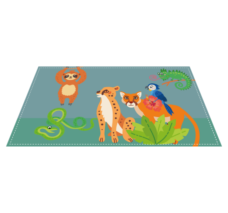Savanna creature play area animal vinyl carpet - TenStickers