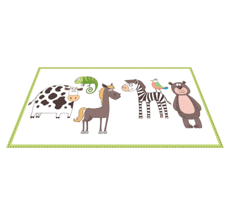 Cute Animal Friends kids vinyl carpet - TenStickers