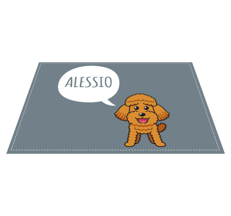 Happy poodle puppy custom vinyl carpet - TenStickers