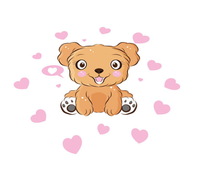 Cute puppy illustration circular vinyl carpet - TenStickers