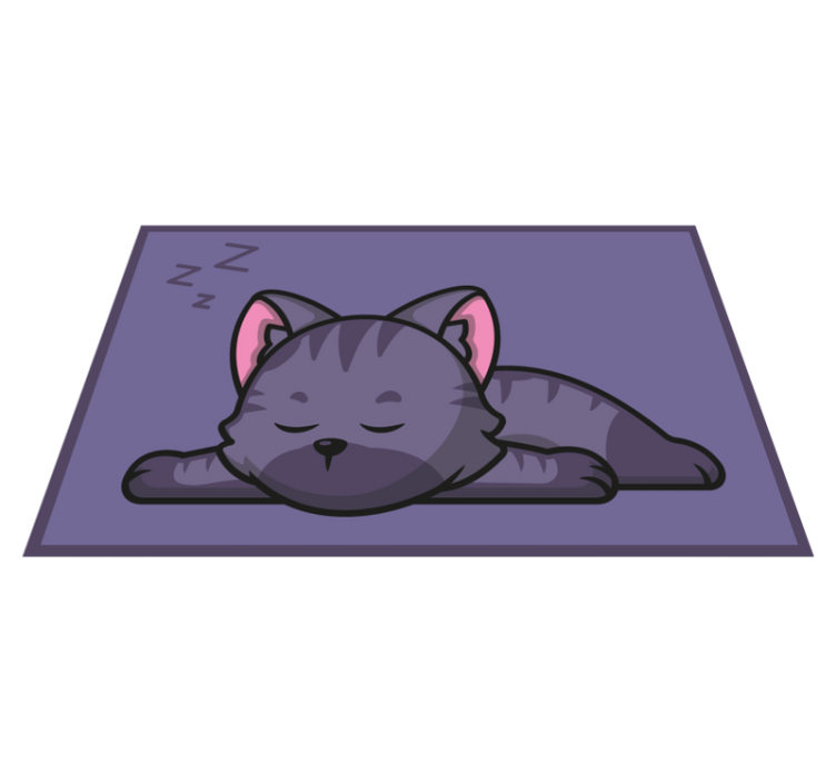 Sleeping Cat animal vinyl carpet - TenStickers