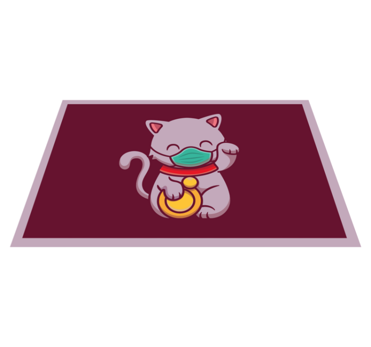 Cat Wearing Mask animal vinyl carpet - TenStickers