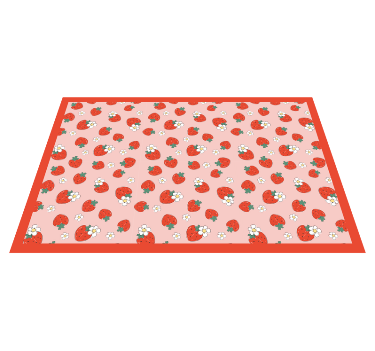 Strawberry Blossom Motif floral vinyl carpet - TenStickers