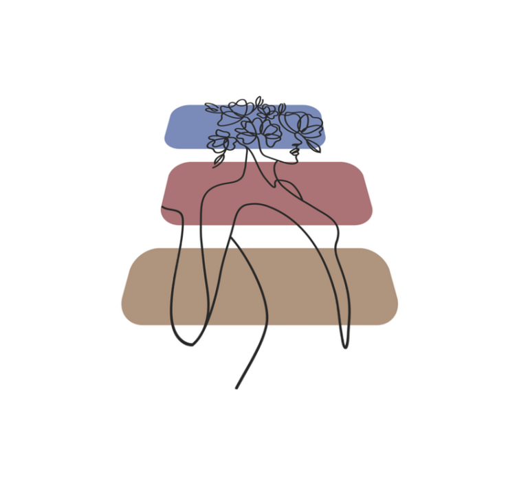 Graceful Botanical Outline minimalist vinyl carpet - TenStickers