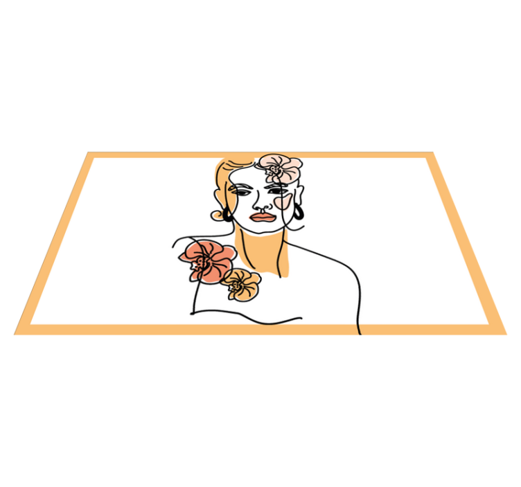 Stylish Floral Portrait modern vinyl carpet - TenStickers