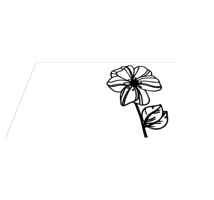 Elegant black and white design floral vinyl carpet - TenStickers