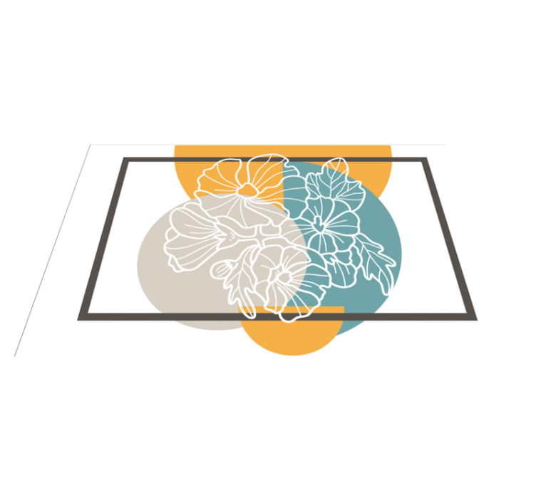 Floral vinyl carpet with contemporary floral design - TenStickers