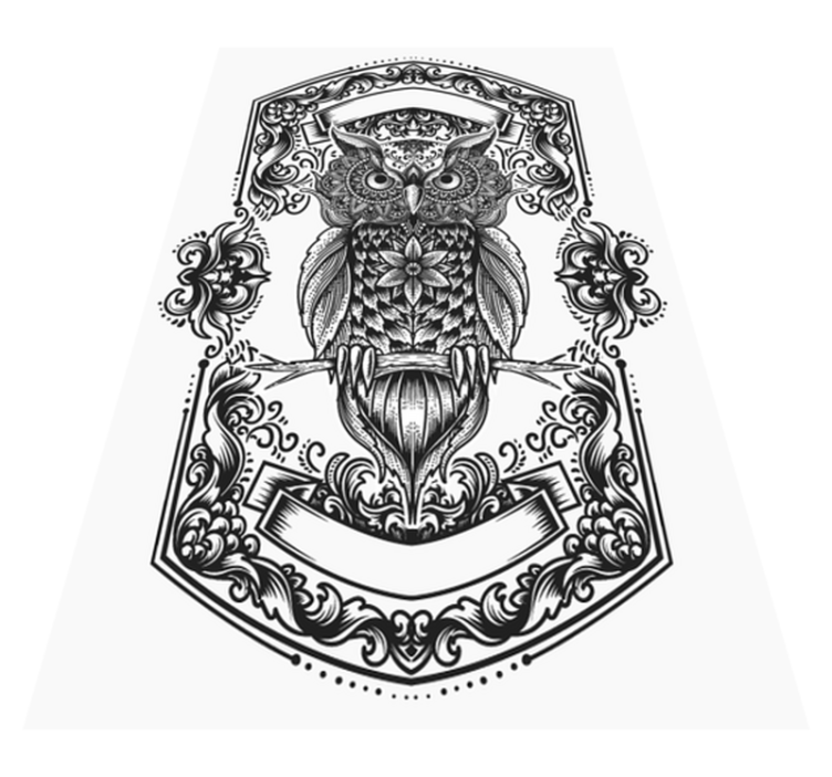 Intricate Owl Motif mandala vinyl carpet - TenStickers