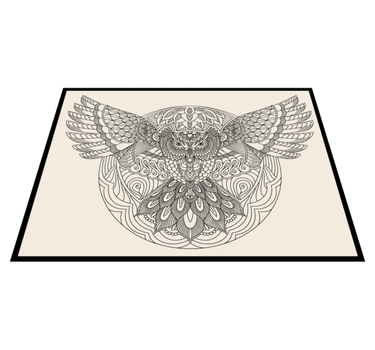 Elegant Owl Pattern mandala vinyl carpet - TenStickers