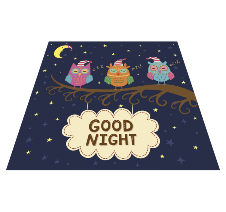Sleepy Owl Trio animal vinyl carpet - TenStickers