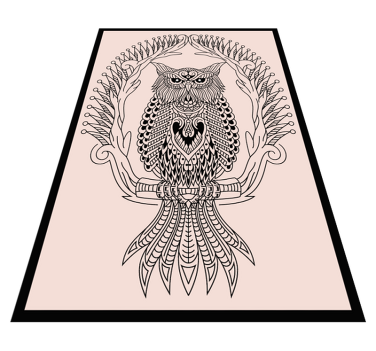 Owl Mandala Design animal vinyl carpet - TenStickers