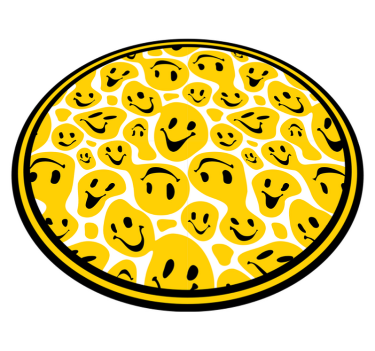 Happy Faces Collection circular vinyl carpet - TenStickers