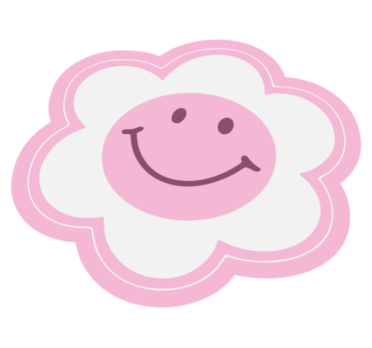 Smiley Floral Emblem teen vinyl carpet - TenStickers