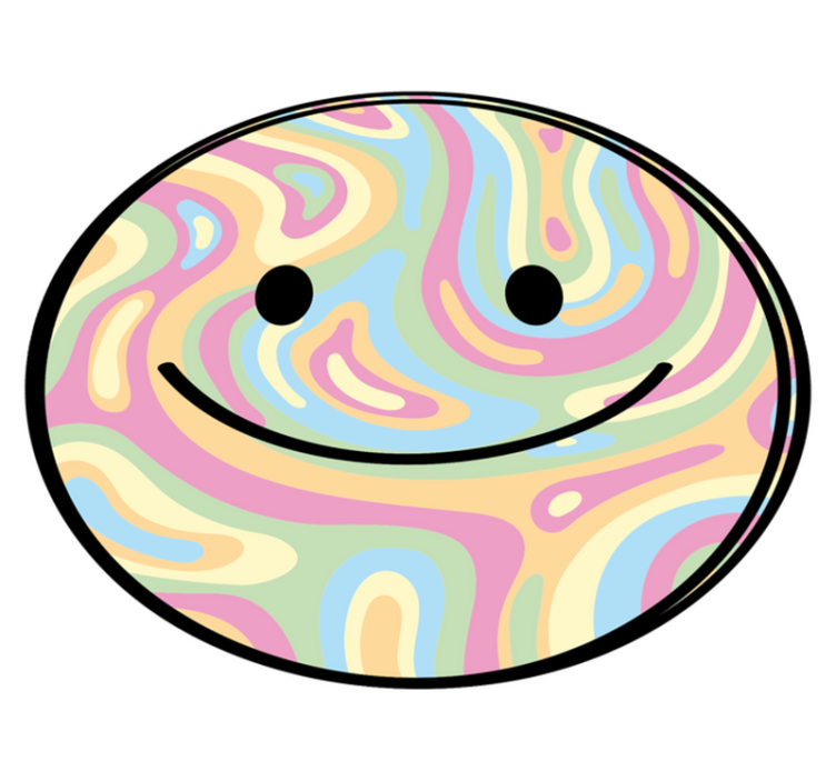 Happy Smile Circle teen vinyl carpet - TenStickers