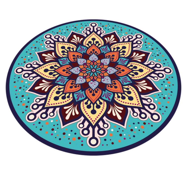 Arte colorido en círculo mandala vinyl carpet - TenStickers