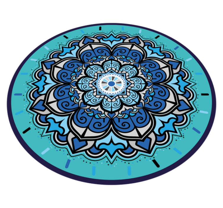 Intricate Blue Mandala circular vinyl carpet - TenStickers