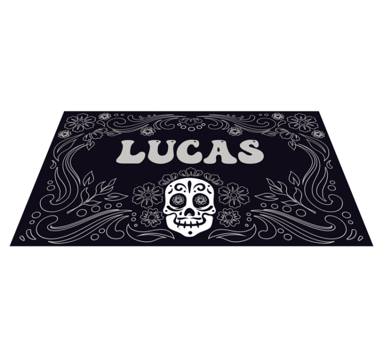Skull design with name halloween vinyl carpet - TenStickers
