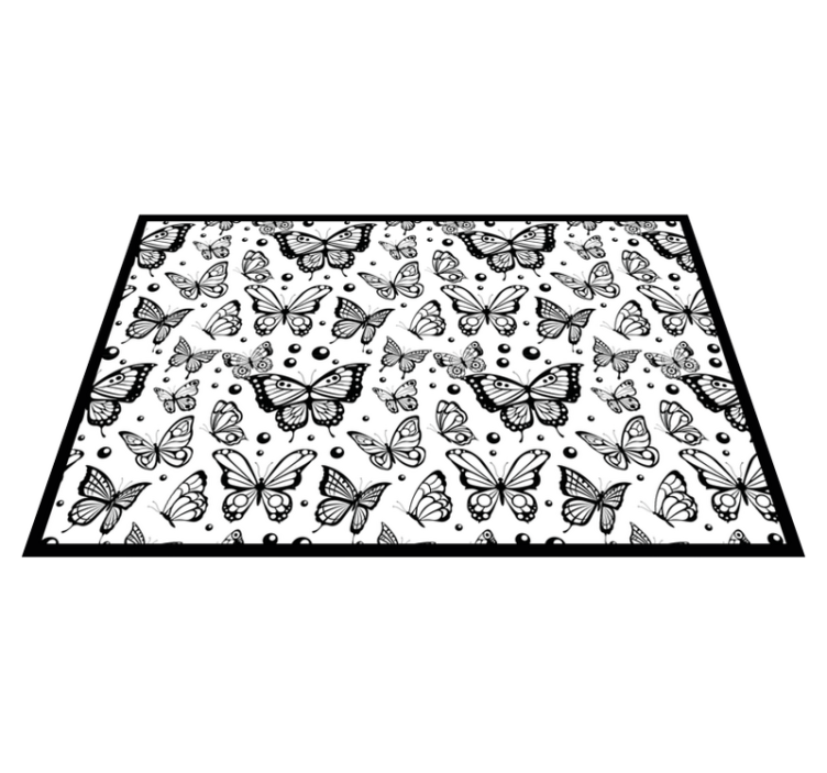 Black Butterfly Pattern floral vinyl carpet - TenStickers