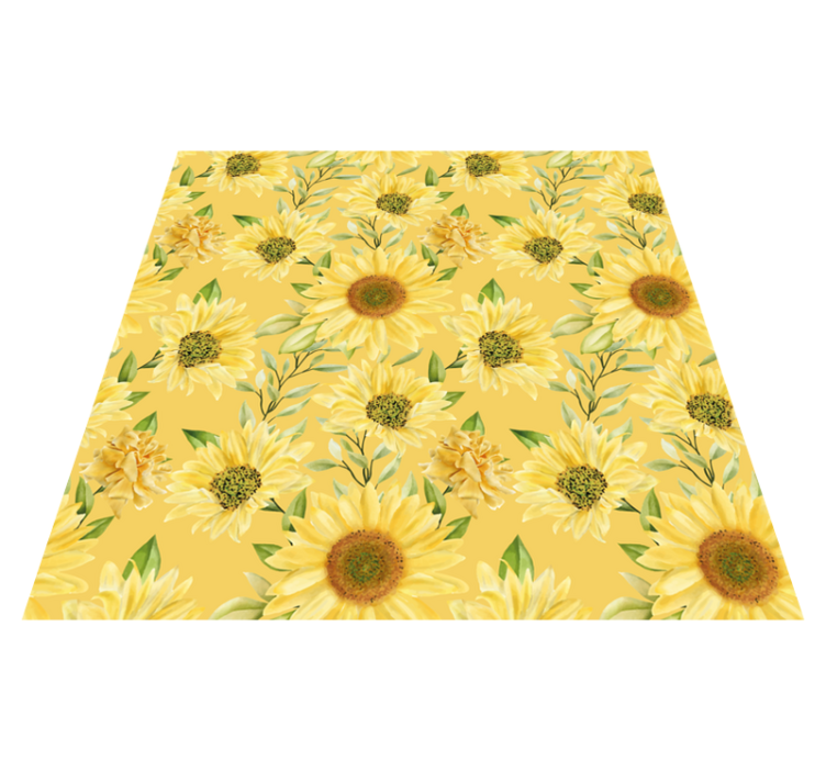 Sunflower Emblem floral vinyl carpet - TenStickers
