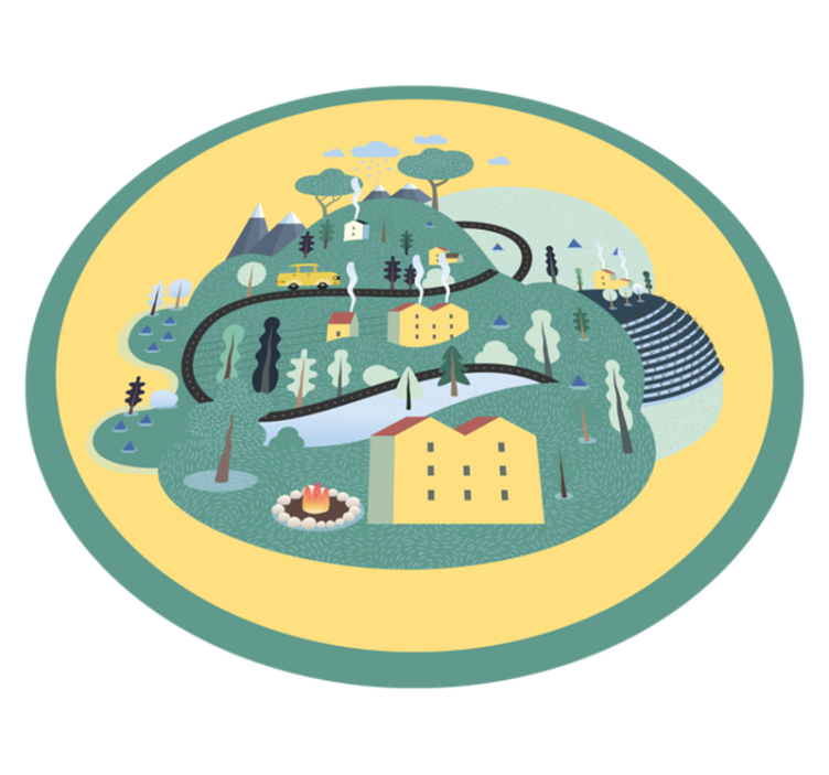 Playful Landscape Journey road vinyl carpet - TenStickers