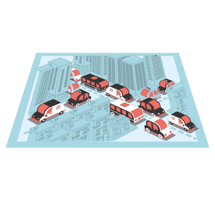 City Traffic Scene road vinyl carpet - TenStickers