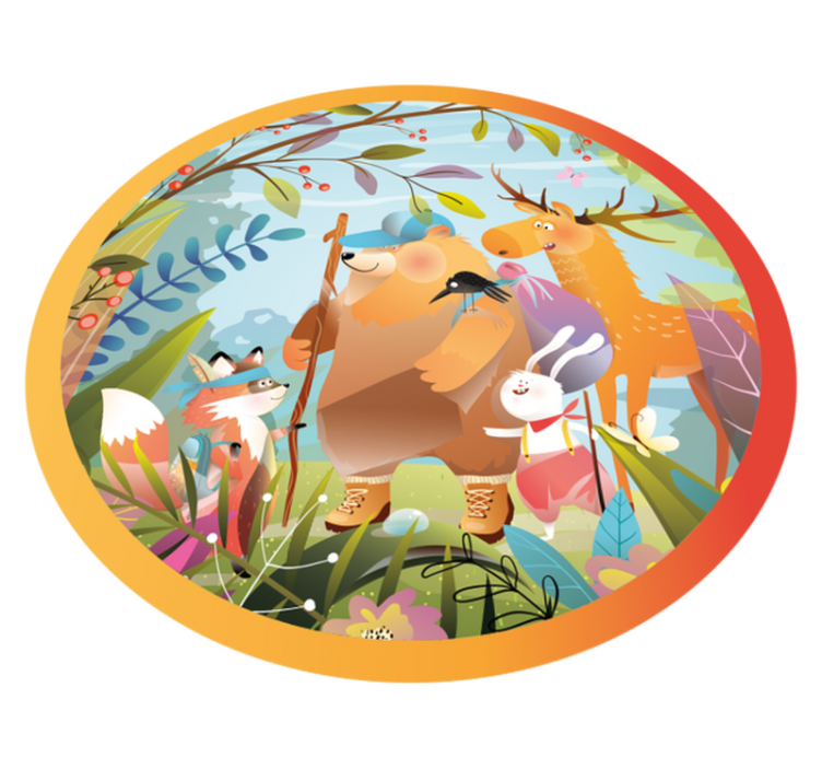 Forest Friends Gathering kids vinyl carpet - TenStickers