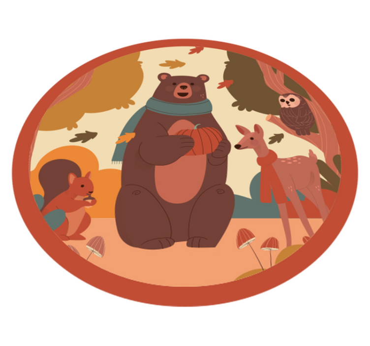 Forest Animal Friends nursery vinyl carpet - TenStickers