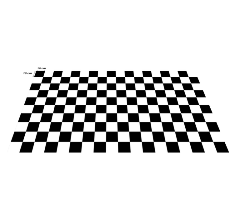Black and white plaid geometric vinyl carpet - TenStickers