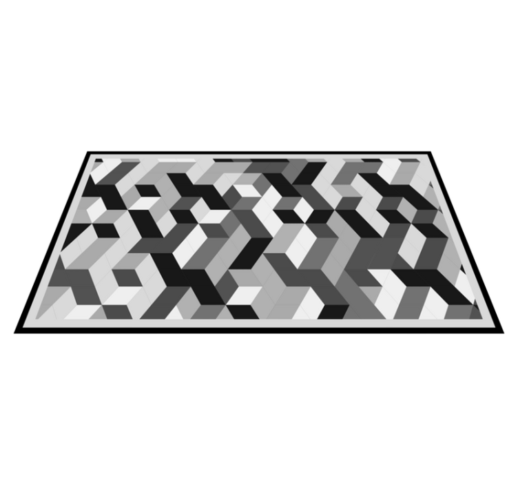 Grey 3D pattern geometric vinyl carpet - TenStickers